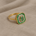 Vintage Ring mit Türkis Zirkonia