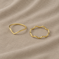Stapelfähige Wellenringe Goldfarben