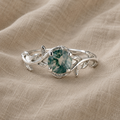 Retro Runde Achat Blatt Rand Ring