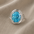 Aquamarin Blauer Zirkon Ring
