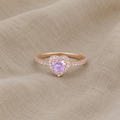 Rosa Herz Zirkonia Ring