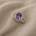 Amethyst Dämmerung Krone Ring | Weißgold