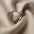 Opal Silberne Eheringe