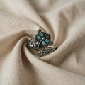 Sterlingsilber Türkisring – Vintage Boho Wickelring