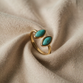 Verstellbarer Luxe Smaragd-Ring mit Rahmen