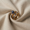 Viktoria Vergoldetes Saphir Ring-Set