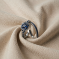 Set aus Mosaikringen mit Saphiren