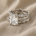 Vintage Silberner Glänzender Geschichteter Ring