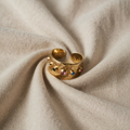 Vintage Goldene Würfel-Zirkonia Ring