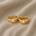 Vintage goldener Perlenring