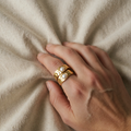 Vintage goldene Perlenring