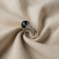Vintage schwarzer kubischer Zirkonia-Ring