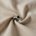 Vintage schwarze Ring mit quadratischer Verzierung