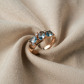 Vintage Roségoldene Blaue Zirkonring