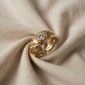 VINTAGE ZIRKONIA GOLDRING - (VERSTELLBAR)