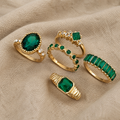 Zarina Besonderer Smaragd Gold Ring Set