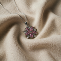 ZIRKONIA BLUMEN-HALSKETTE MIT GLITZER