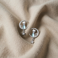 925 Sterling Silber Mond & Stern Katze Ohrringe mit Zirkonia