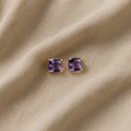 Amethyst Quadratohrringe | Gold