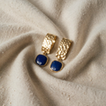 Boho Lapislazuli Quadratropfen Ohrringe