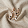Elegante rechteckige Ohrringe aus Gold und Silber