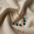 Elegante Blaue Kristall-Herzohrringe