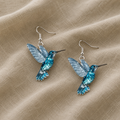 Ohrringe mit blauen Kolibri-Anhängern in Kristalloptik