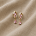 Rosa Saphir-Platten Ohrringe | Gold