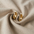 Vintage Geometrische Onyx Ohrringe