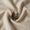 Vintage Ohrringe mit bunten Steinen in Silber und Gold