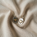 Vintage-Stil goldene Herz-Ohrstecker