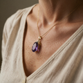Ovaler Amethyst-Halsreif | Gold