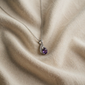 Amethyst Infinity Pavé Halskette | Weißgold