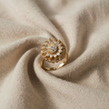Zirkonia Sonnenblume Anhänger Ring