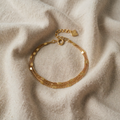Armband goldfarben mit doppelter Gliederkette und Plättchen