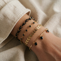 Zeitloses Armband-Set mit schwarzem Zirkon