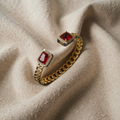 Offenes goldenes Armband "Veloria" mit Rubin