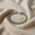 Armband silberfarben geflochten mit Kristallbesatz