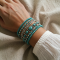Türkisfarbene Schmuckset im Boho-Stil