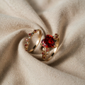 Herzschmuckset aus roten Johannisbeeren | Goldfarben