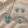 Türkis Eule Weisheits Schmuckset