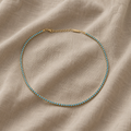 Vintage-Stil Goldkette mit türkisem Stein